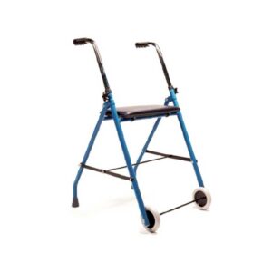 Andador de acero con ruedas y asiento A090