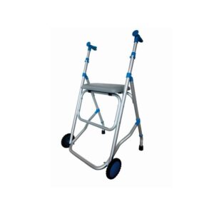 Andador de aluminio dos ruedas con asiento AAL_S2. Pack 2