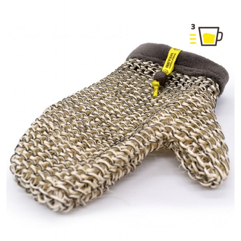 Guante de sisal lino y crin
